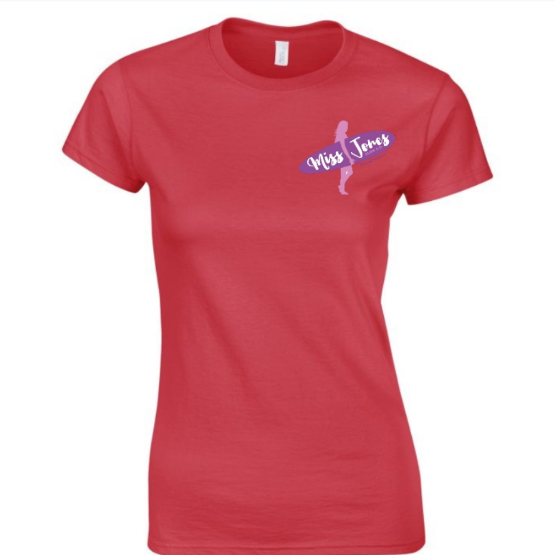 Miss Jones Printed Logo - Cherry Red- Ringspun Tee