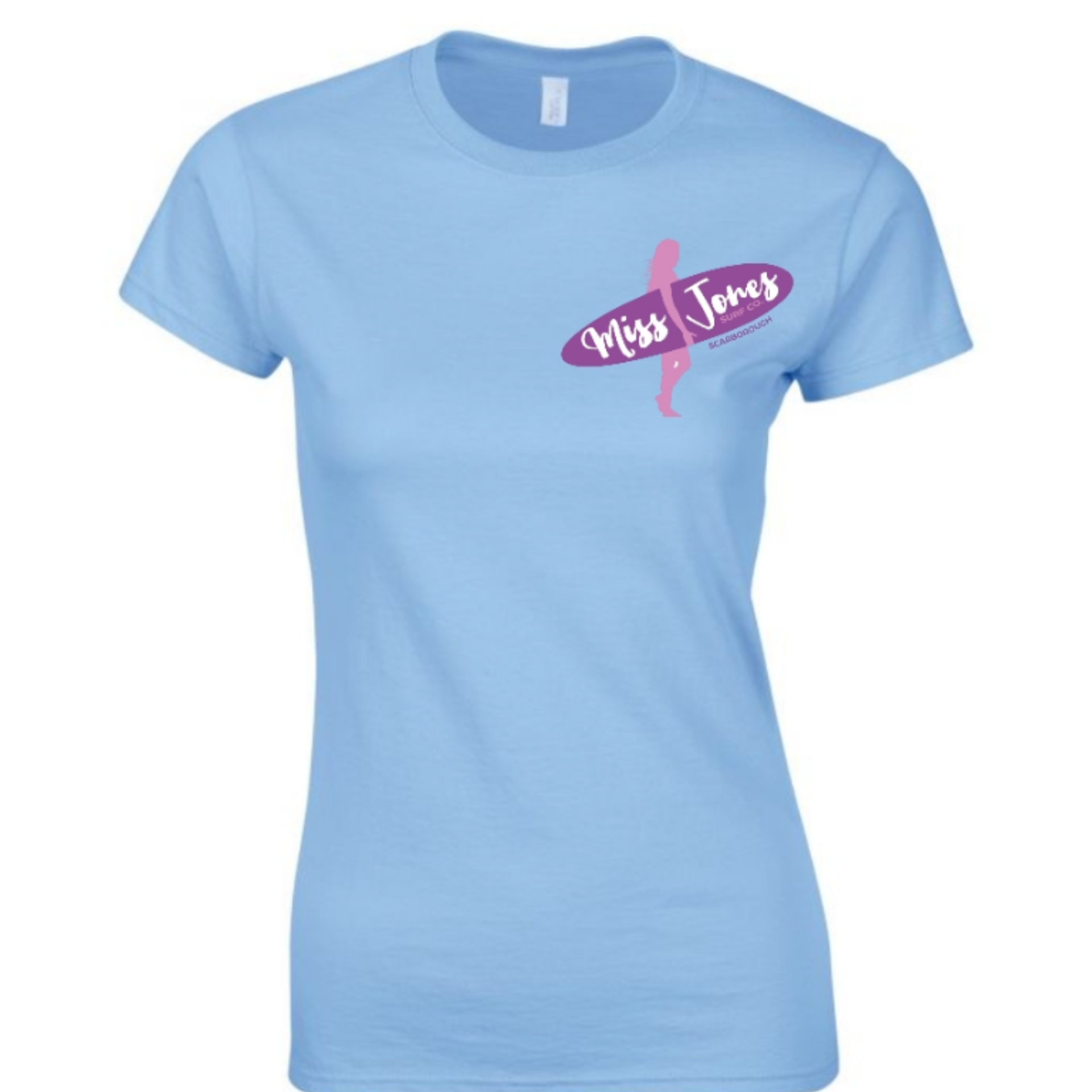 Miss Jones Printed Logo - Light Blue - Ringspun Tee