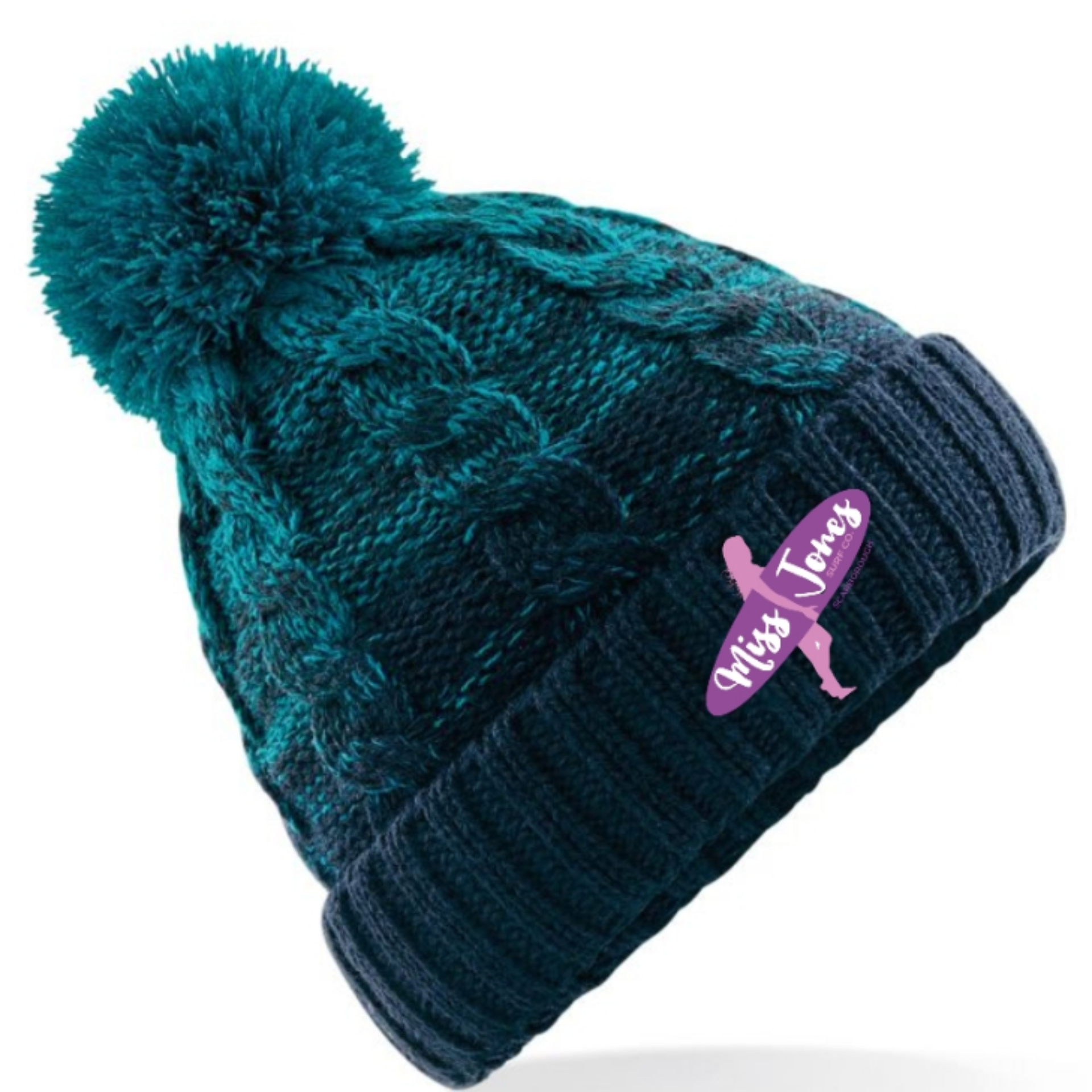 Miss Jones - Ombre Beanie - Teal / French Navy