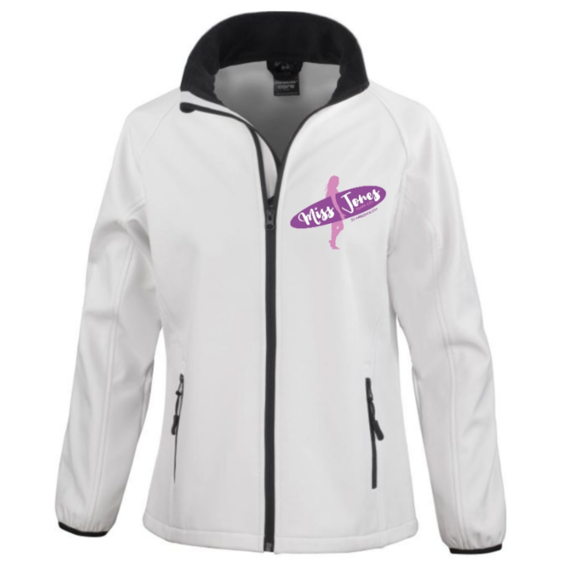 Miss Jones - Core Softshell Jacket - White / Black