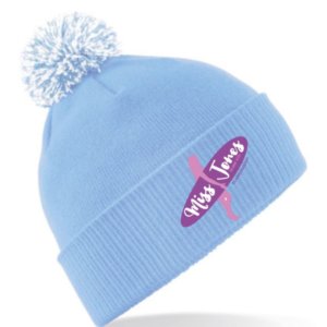 Miss Jones - Two Tone Pom Pom - Surf Blue / Off White