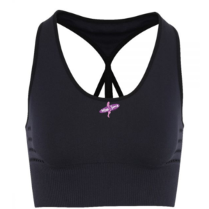 Miss Jones - Ribbed Waist 3D Sports Bra - Black
