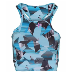 Miss Jones - Mid Length Sports Bra -Turquoise Corners