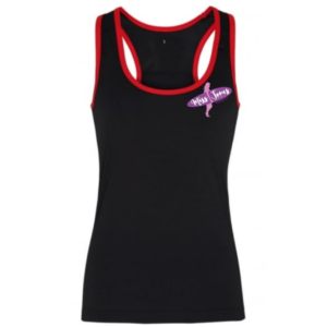 Miss Jones - Panelled Fitness Vest - Black / Red