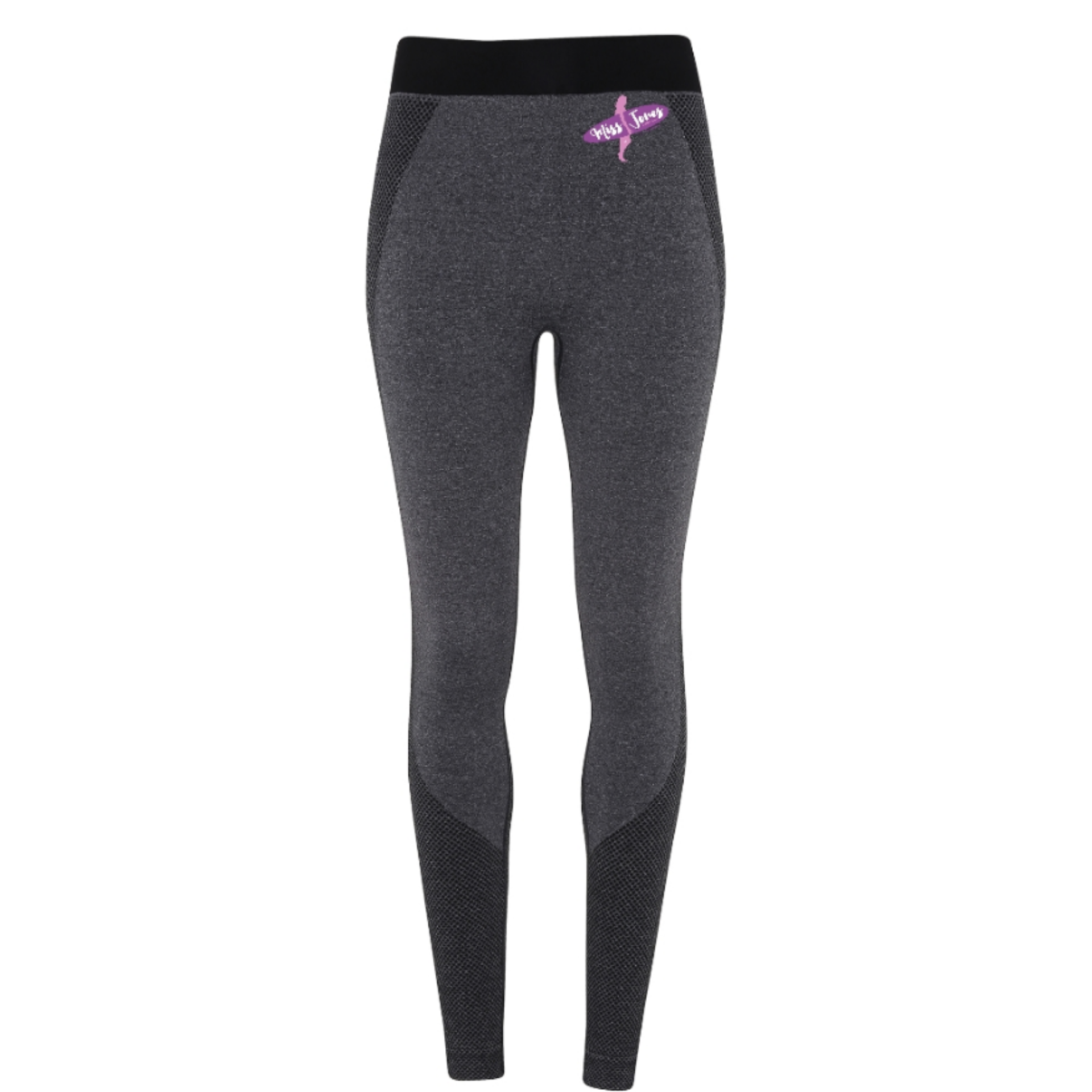 Miss Jones - 3D Fit Seamless Sports Leggings  - Black Melange