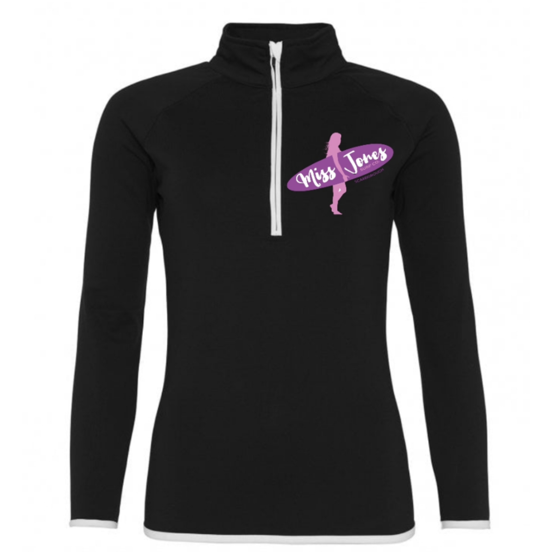 Miss Jones - Zip Sweater - Jet Black / Artic White