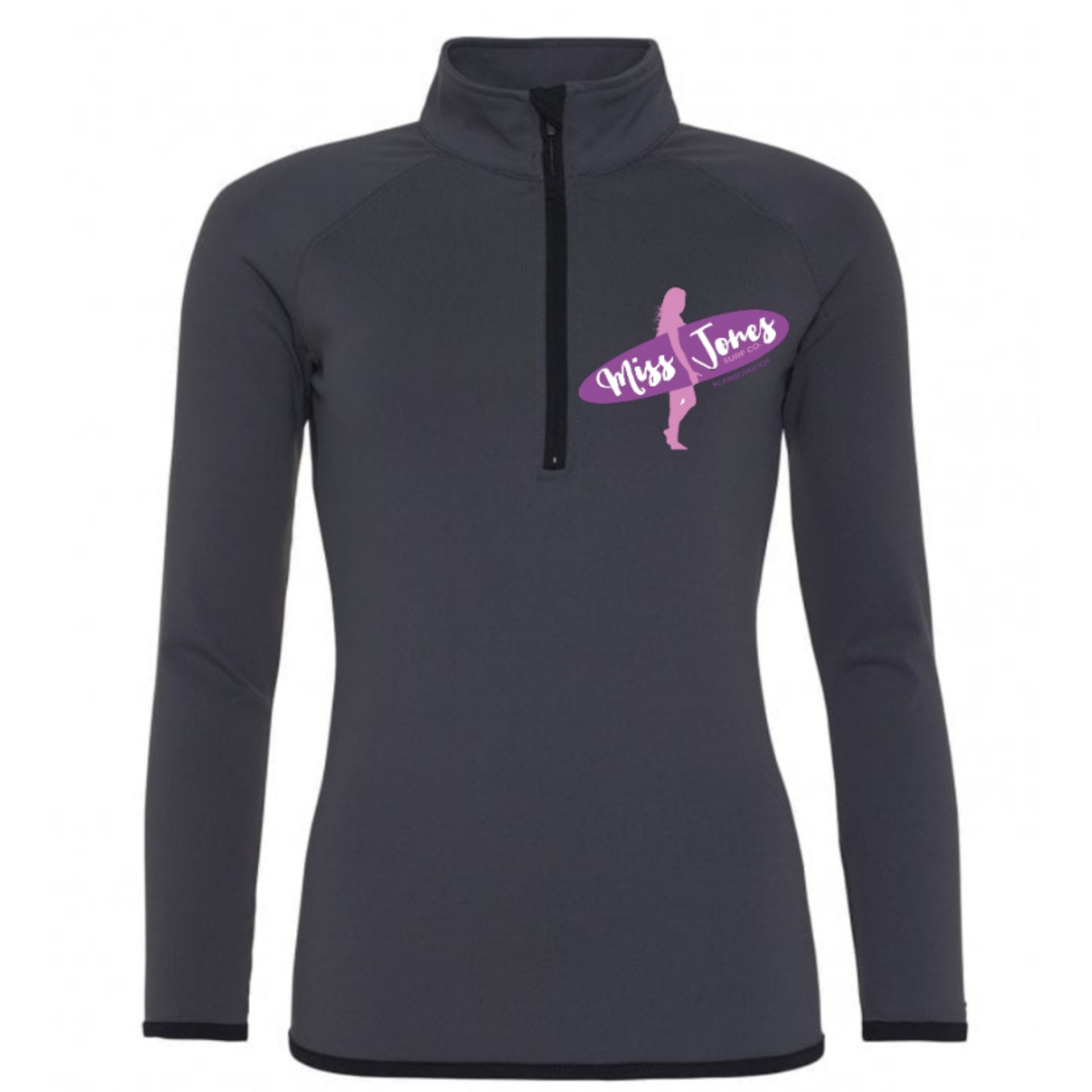 Miss Jones - Zip Sweater - Charcoal / Jet Black