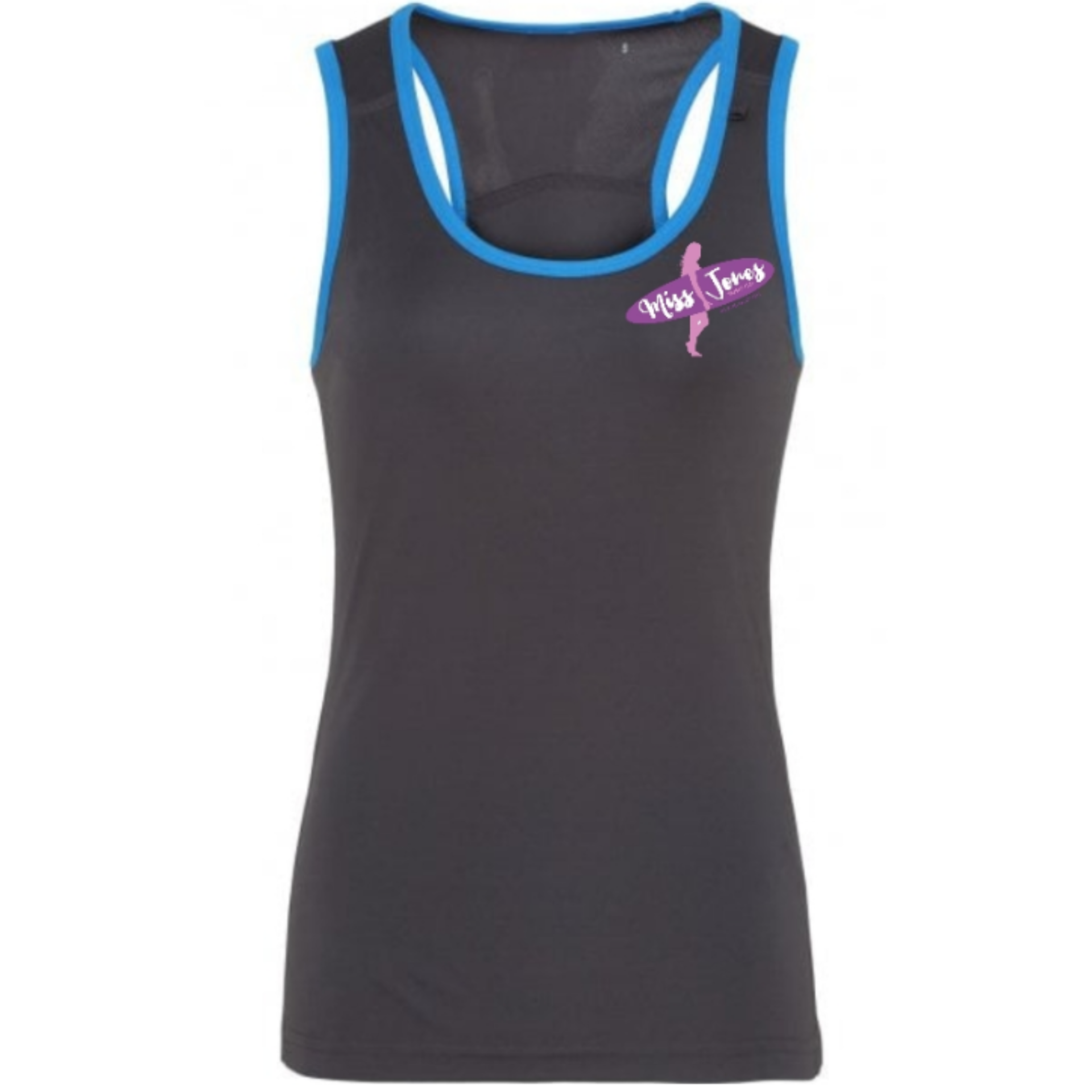 Miss Jones - Panelled Fitness Vest  - Charcoal