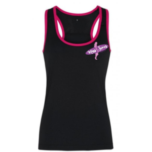 Miss Jones - Panelled Fitness Vest  - Black / Hot Pink