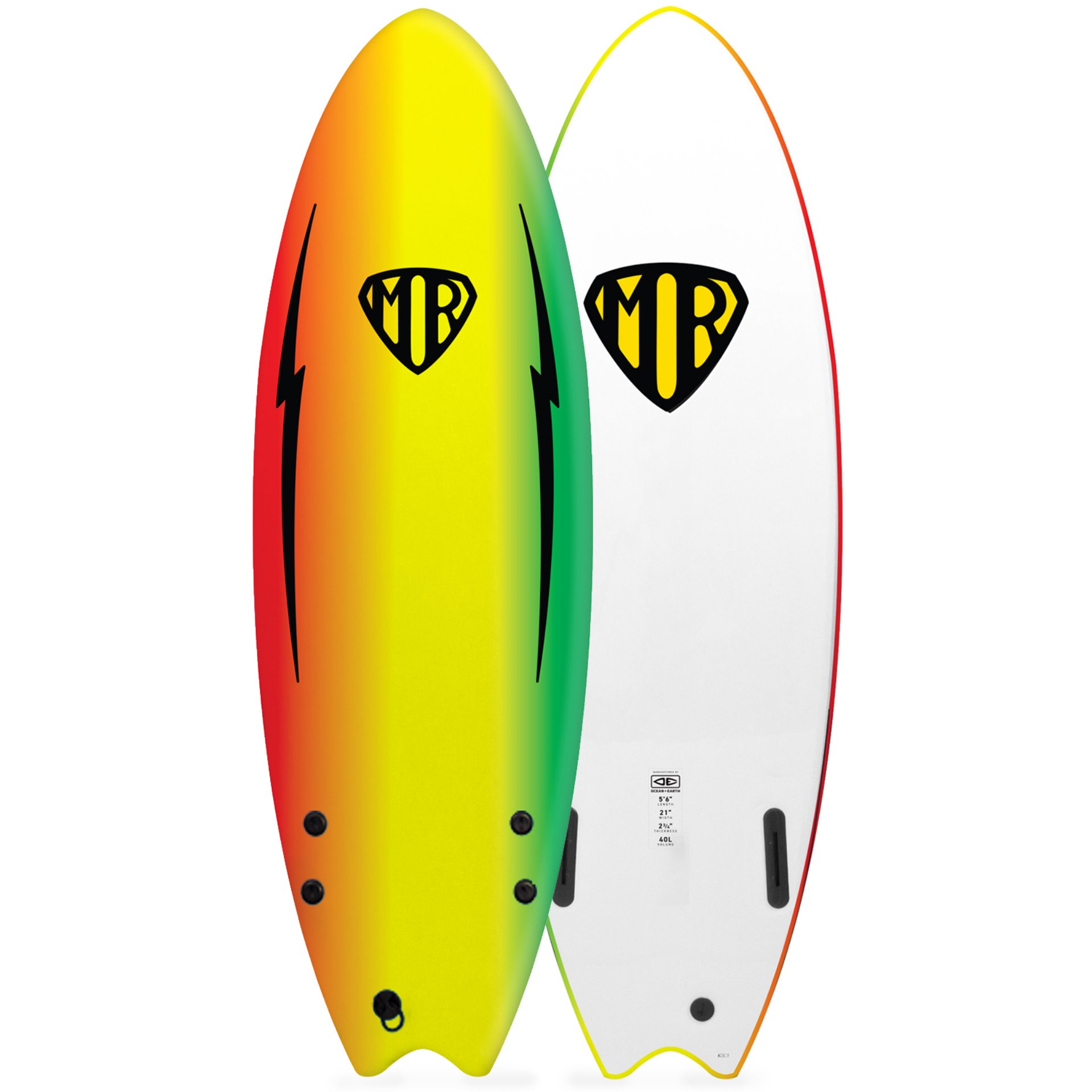 Ocean & Earth / Mr Ezi Rider Rasta / Twin Fin Softboard / 5'6