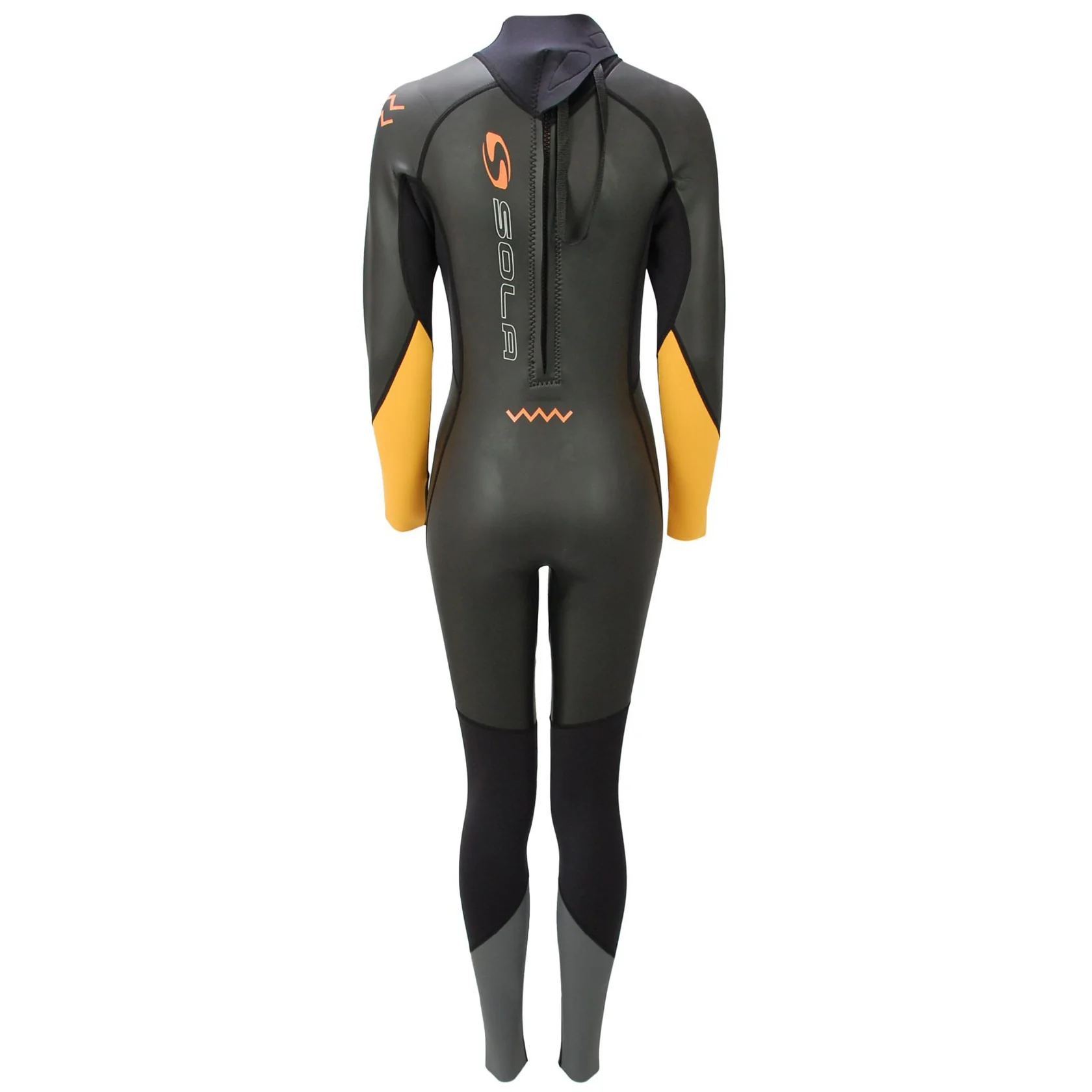 Sola / Open Water / 3-2mm / Back Zip / Black / Yellow - Image 2