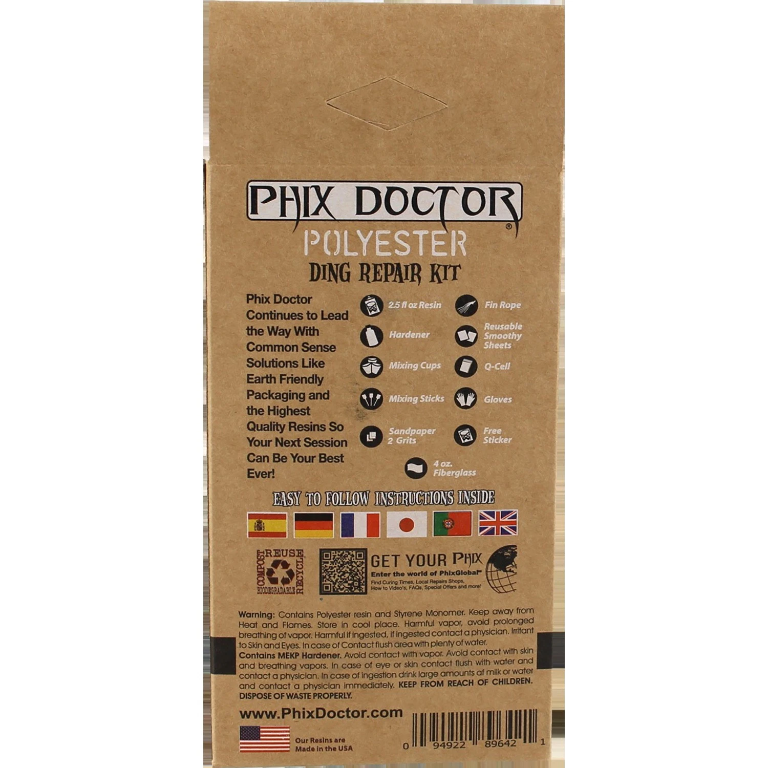 Phix Doctor Polyester Ding Bio Repair Kit - 2.5 oz - Image 2