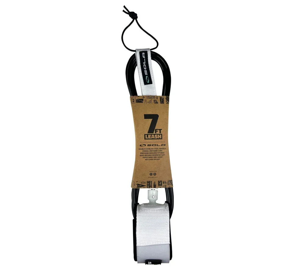 Sola 7ft - 7mm surfboard leash - Black